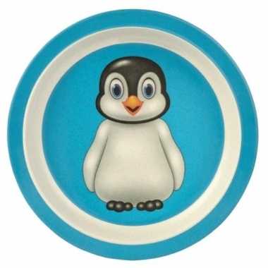 Bamboe ontbijtbord pinguin voor kinderen 21 cm