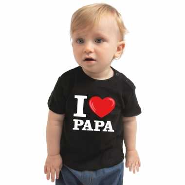 I love papa cadeau t-shirt zwart baby jongen/meisje