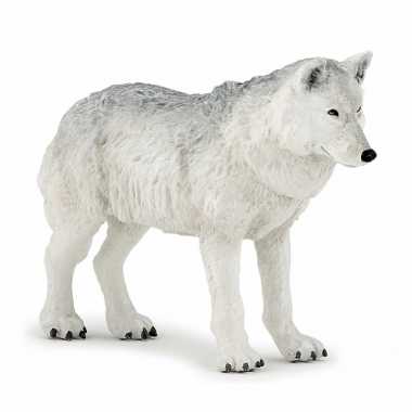 Plastic witte wolf 9,5 cm