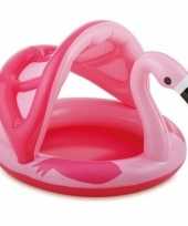 Flamingo zwembad met dakje opblaasbaar 103 cm baby kinderen