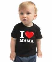 I love mama cadeau t-shirt zwart baby jongen meisje