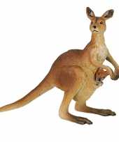 Plastic kangoeroe met baby 8 cm