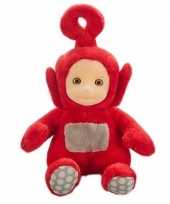 Rode teletubbies po speelgoed knuffel pop met geluid 20 cm