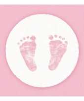 Servetten geboorte meisje roze wit 3 laags 20 stuks
