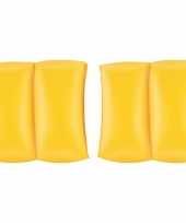 Set van 4x stuks gele zwembandjes voor kinderen 20 cm