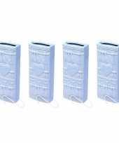 Set van 8x stuks radiator bak luchtbevochtigers waterverdampers rechthoekig babyblauw 19 cm